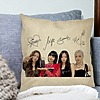 Perna Decorativa Patrata Blackpink K-POP semnaturi, 40x40 cm, Husa Detasabila, Burduf 29 BSC0145 PhotoRoom
