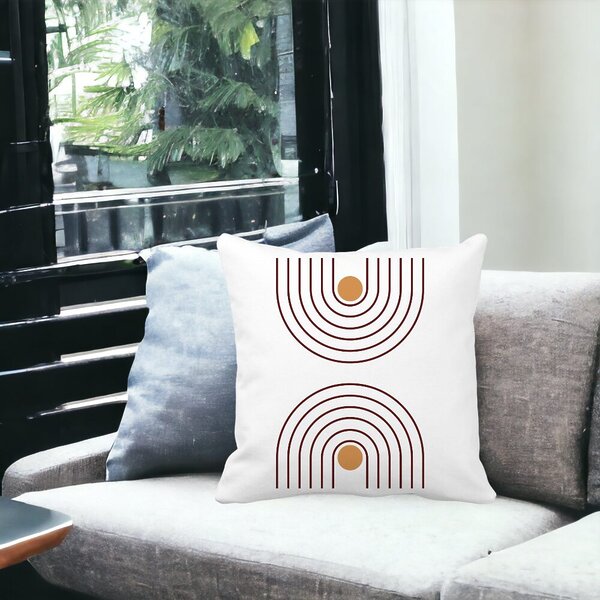 Perna Decorativa, Abstract Lines, 40x40 cm, Alba, Mata, Husa Detasabila, Burduf 15 40x40 cm