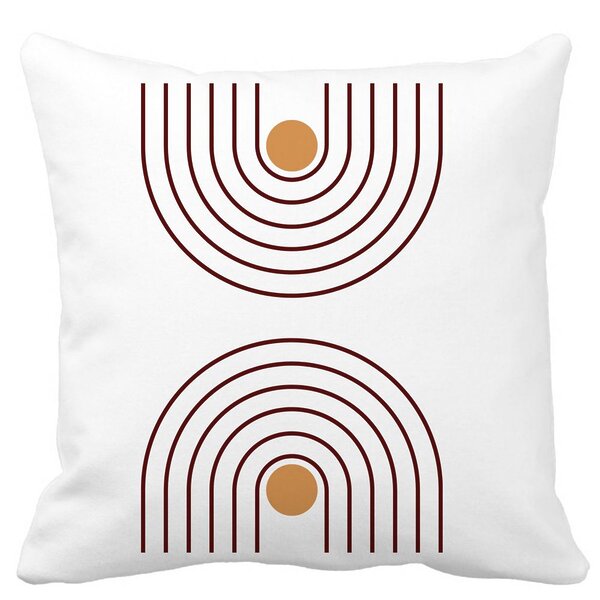 Perna Decorativa, Abstract Lines, 40x40 cm, Alba, Mata, Husa Detasabila, Burduf 13 Perna Decorativa