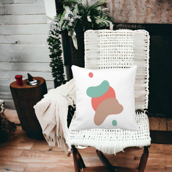 Perna Decorativa Abstracta 6,40x40 cm, Alba, Mata, Husa Detasabila, Burduf 17 Husa Detasabila