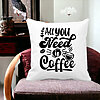Perna Decorativa, All You Need is Coffee, 40x40 cm, Alba, Mata, Husa Detasabila, Burduf 20 All You Need is Coffee