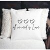 Perna Decorativa, All we need is Love, 40x40 cm, Alba, Mata, Husa Detasabila, Burduf 17 All we need is Love