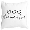 Perna Decorativa, All we need is Love, 40x40 cm, Alba, Mata, Husa Detasabila, Burduf 16 Perna Decorativa