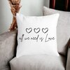 Perna Decorativa, All we need is Love, 40x40 cm, Alba, Mata, Husa Detasabila, Burduf 18 40x40 cm