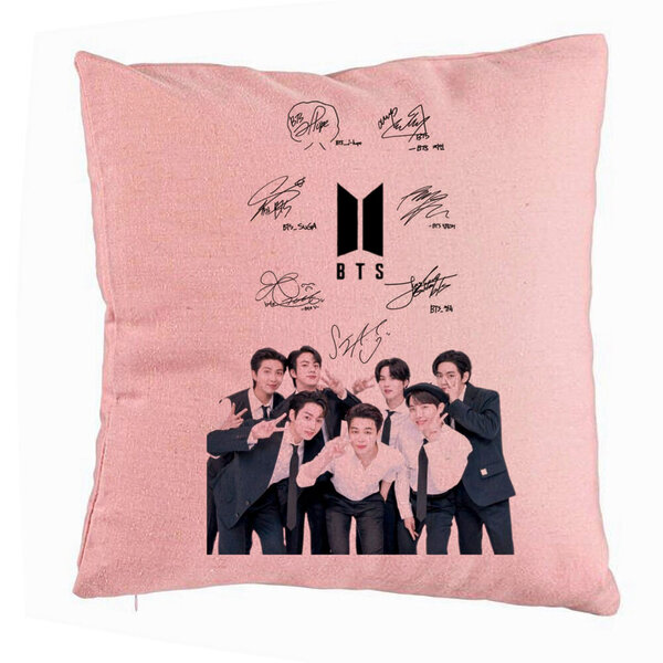 Perna Decorativa BTS Army 3, 40x40 cm, Roz, Husa Detasabila, Burduf 5 Perna Decorativa BTS Army 3