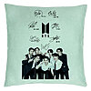 Perna Decorativa BTS Army 3, 40x40 cm, Verde Menta, Husa Detasabila, Burduf 7 Perna Decorativa BTS Army 3