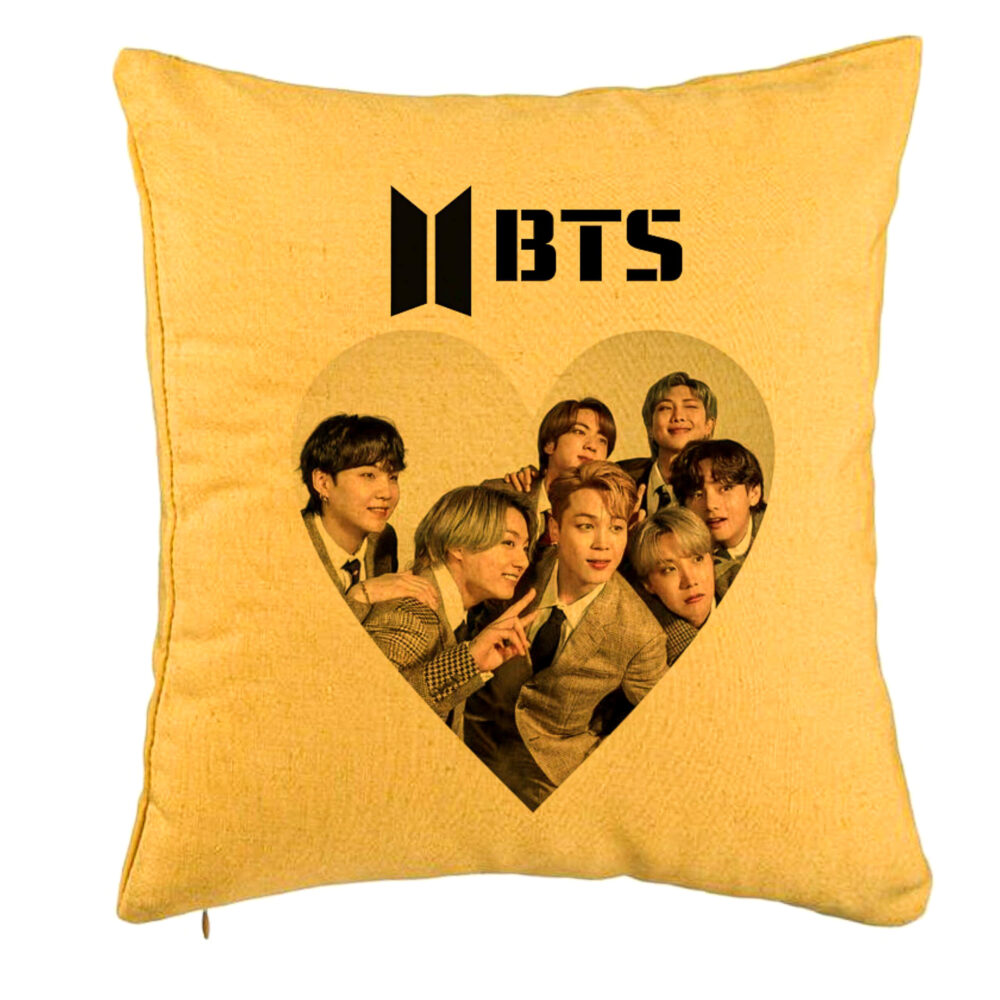 Perna Decorativa BTS Army 4, 40x40 cm, Galben, Husa Detasabila, Burduf 5 Perna Decorativa BTS Army 4
