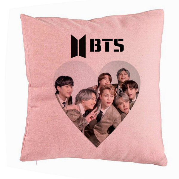 Perna Decorativa BTS Army 4, 40x40 cm, Roz, Husa Detasabila, Burduf 5 Perna Decorativa BTS Army 4