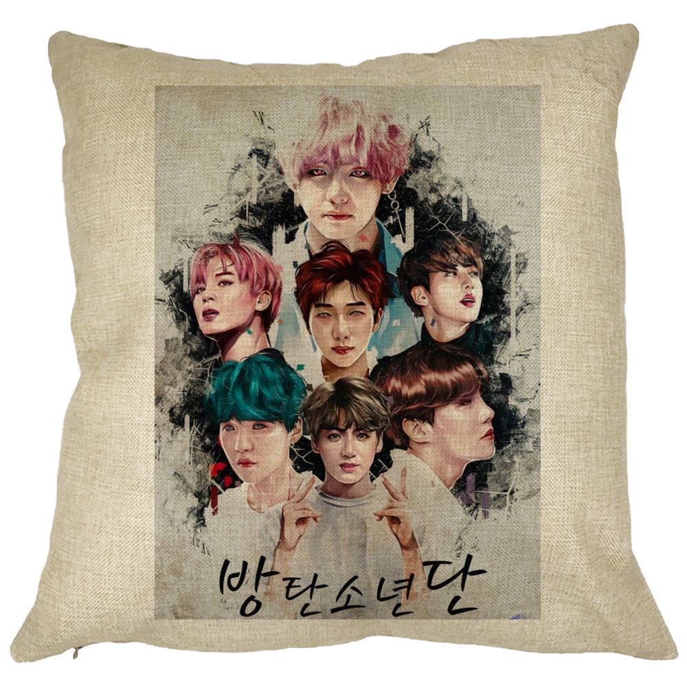 Perna Decorativa BTS Army, 40x40 cm, Husa Detasabila, Burduf 11 Perna Decorativa BTS Army