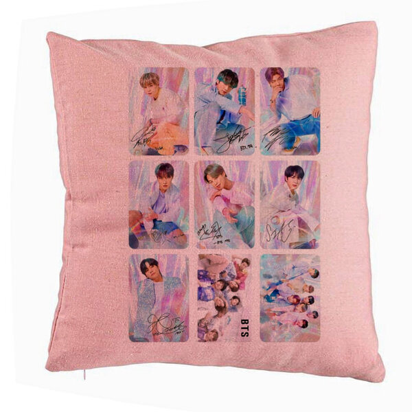 Perna Decorativa BTS Army 5, 40x40 cm, Roz, Husa Detasabila, Burduf 5 Perna Decorativa BTS Army 5