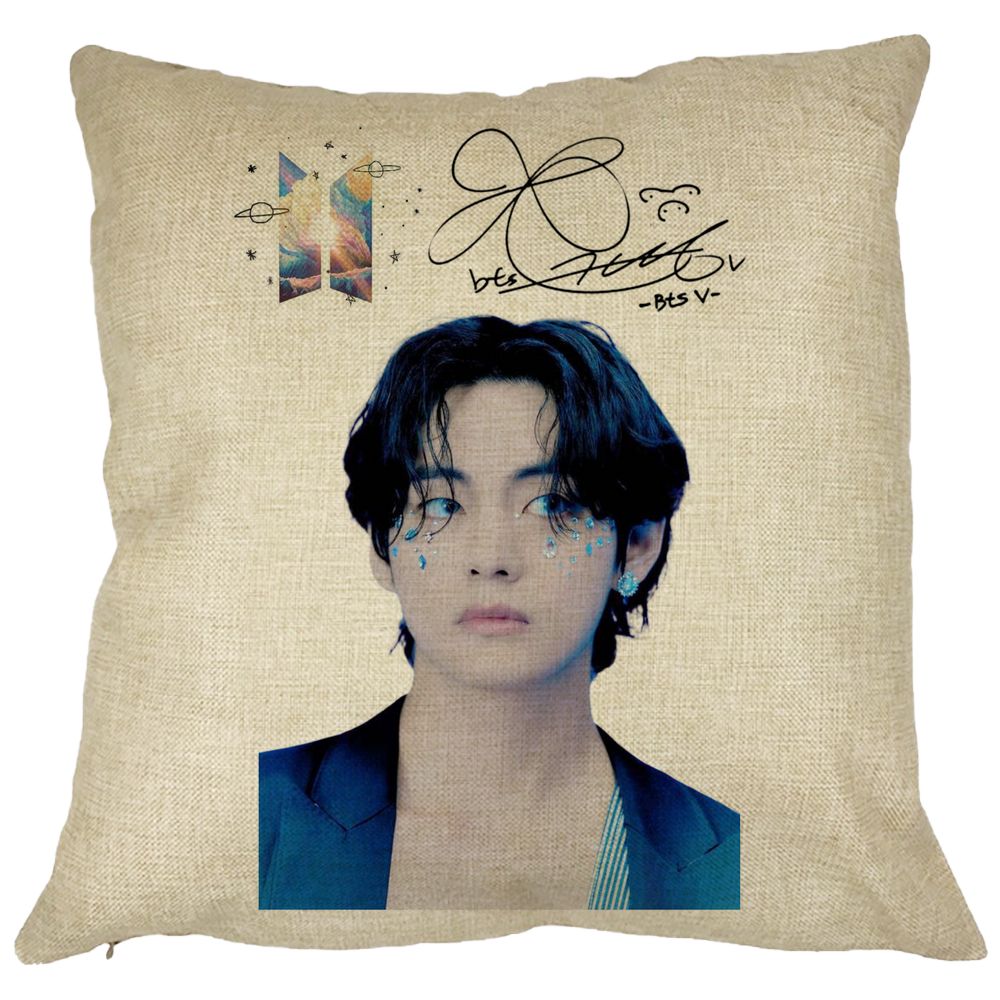 Perna Decorativa BTS Army Colorat, 40x40 cm, Husa Detasabila, Burduf 11 Perna Decorativa BTS Army Colorat