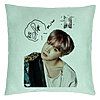 Perna Decorativa BTS J-hope, 40x40 cm, Verde Menta, Husa Detasabila, Burduf 7 Perna Decorativa BTS J-hope