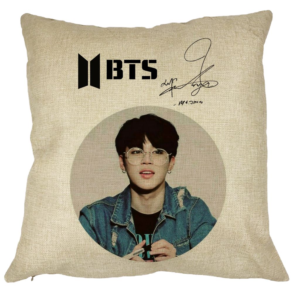 Perna Decorativa BTS Jimin, 40x40 cm, Husa Detasabila, Burduf 11 Perna Decorativa BTS Jimin