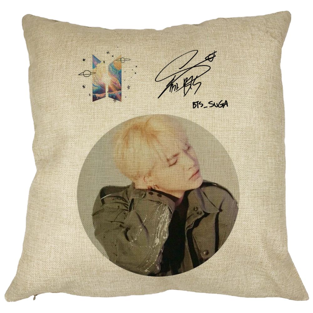 Perna Decorativa BTS Jungkook, 40x40 cm, Husa Detasabila, Burduf 11 Perna Decorativa BTS Jungkook