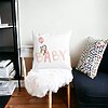 Perna Decorativa, Baby, 40x40 cm, Alba, Mata, Husa Detasabila, Burduf 20 Baby