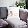 Perna Decorativa, Baby, 40x40 cm, Alba, Mata, Husa Detasabila, Burduf 22 Alba
