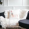 Perna Decorativa, Baby, 40x40 cm, Alba, Mata, Husa Detasabila, Burduf 23 Mata