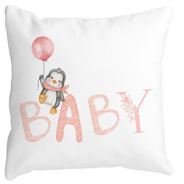 Perna Decorativa, Baby, 40x40 cm, Alba, Mata, Husa Detasabila, Burduf 13 Perna Decorativa