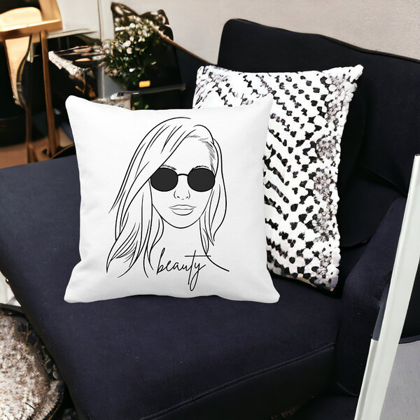 Perna Decorativa, Beauty life, 40x40 cm, Alba, Mata, Husa Detasabila, Burduf 15 40x40 cm