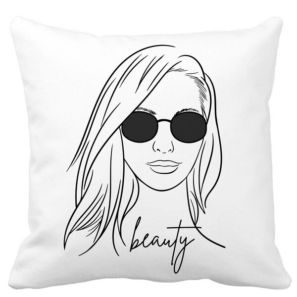 Perna Decorativa, Beauty life, 40x40 cm, Alba, Mata, Husa Detasabila, Burduf 13 Perna Decorativa
