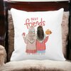 Perna Decorativa, Best Friends, 40x40 cm, Alba, Mata, Husa Detasabila, Burduf 17 Best Friends