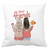 Perna Decorativa, Best Friends, 40x40 cm, Alba, Mata, Husa Detasabila, Burduf 16 Perna Decorativa