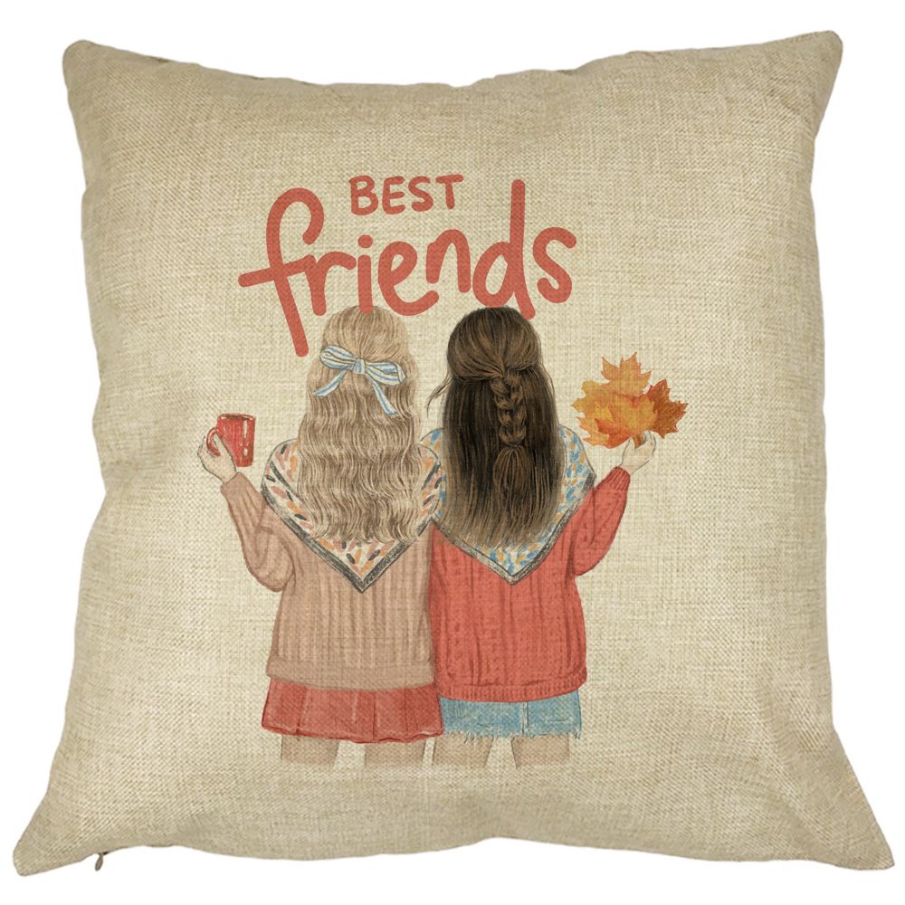 Perna Decorativa, Best Friends, 40x40 cm, Husa Detasabila, Burduf 11 Perna Decorativa