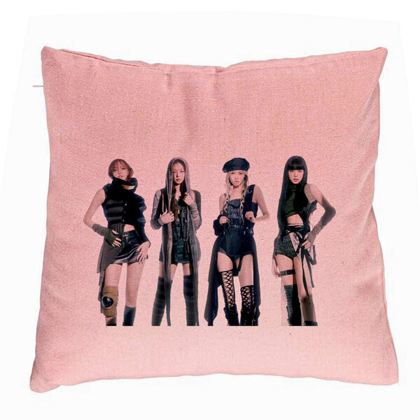 Perna Decorativa BlackPink, 4, 40x40 cm, Roz, Husa Detasabila, Burduf 5 Perna Decorativa BlackPink