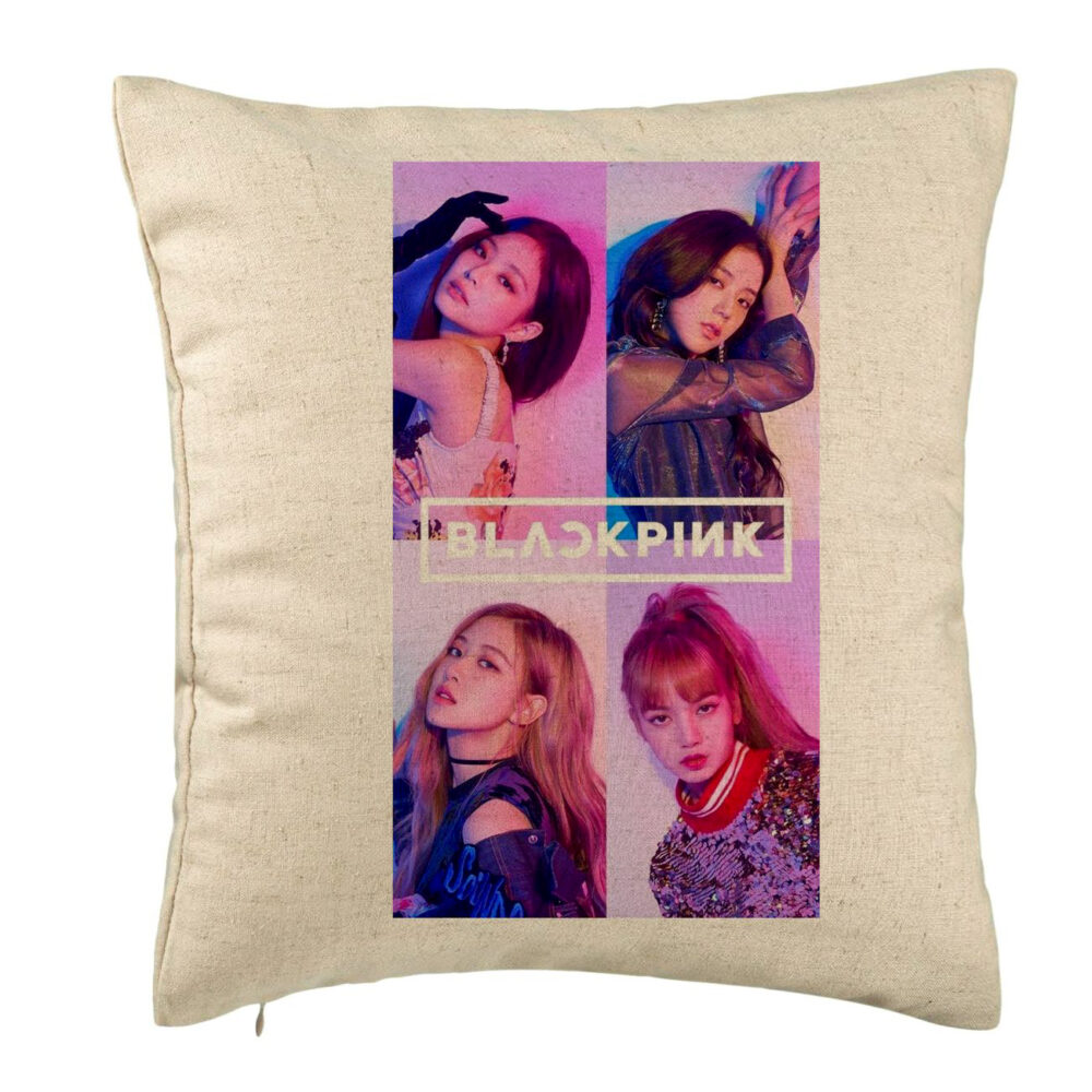 Perna Decorativa BlackPink, 5, 40x40 cm, Bej, Husa Detasabila, Burduf 5 Perna Decorativa BlackPink