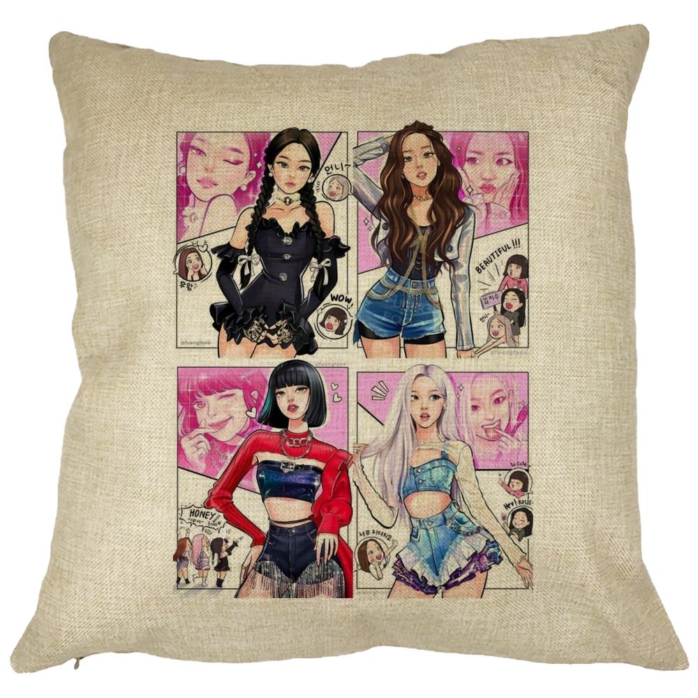 Perna Decorativa BlackPink, 5, 40x40 cm, Husa Detasabila, Burduf 11 Perna Decorativa BlackPink