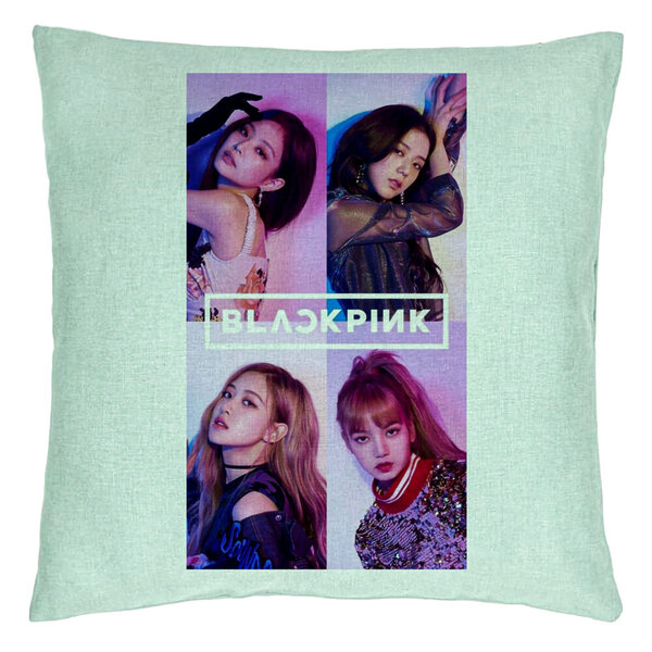 Perna Decorativa BlackPink, 5, 40x40 cm, Verde Menta, Husa Detasabila, Burduf 5 Perna Decorativa BlackPink