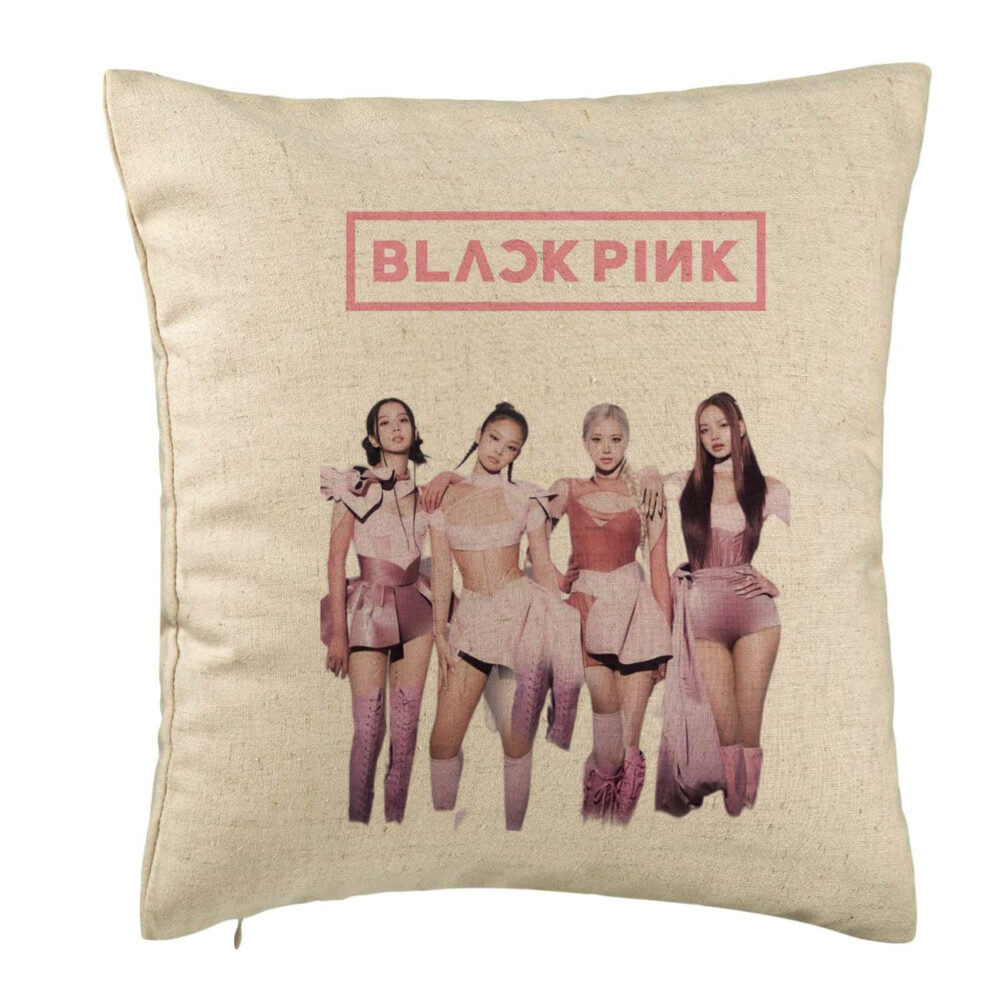 Perna Decorativa BlackPink, Model 1, 40x40 cm, Bej, Husa Detasabila, Burduf 5 Perna Decorativa BlackPink