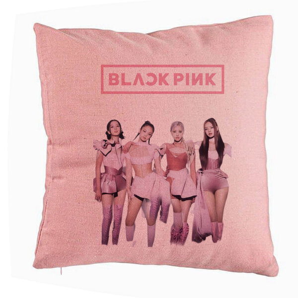Perna Decorativa BlackPink, Model 1, 40x40 cm, Roz, Husa Detasabila, Burduf 5 Perna Decorativa BlackPink