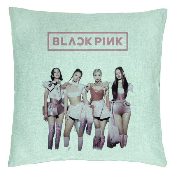 Perna Decorativa BlackPink, Model 1, 40x40 cm, Verde Menta, Husa Detasabila, Burduf 5 Perna Decorativa BlackPink