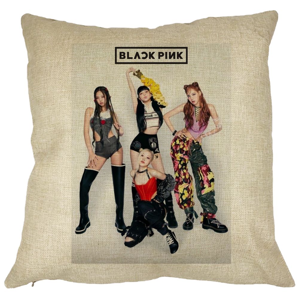 Perna Decorativa BlackPink, Model 2, 40x40 cm, Husa Detasabila, Burduf 11 Perna Decorativa BlackPink
