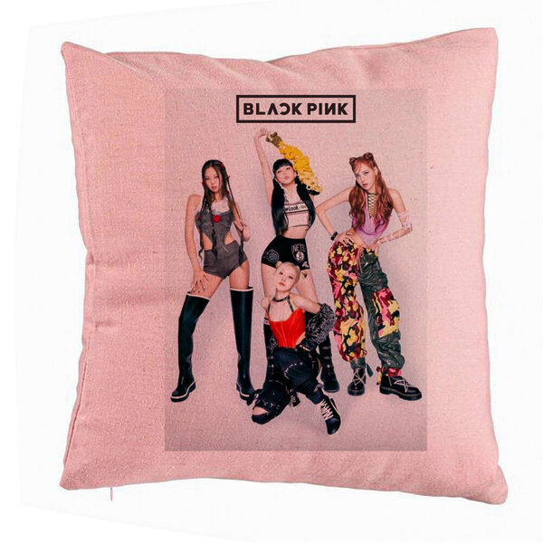 Perna Decorativa BlackPink, Model 2, 40x40 cm, Roz, Husa Detasabila, Burduf 5 Perna Decorativa BlackPink