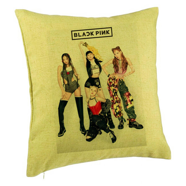 Perna Decorativa BlackPink, Model 2, 40x40 cm, Verde, Husa Detasabila, Burduf 5 Perna Decorativa BlackPink