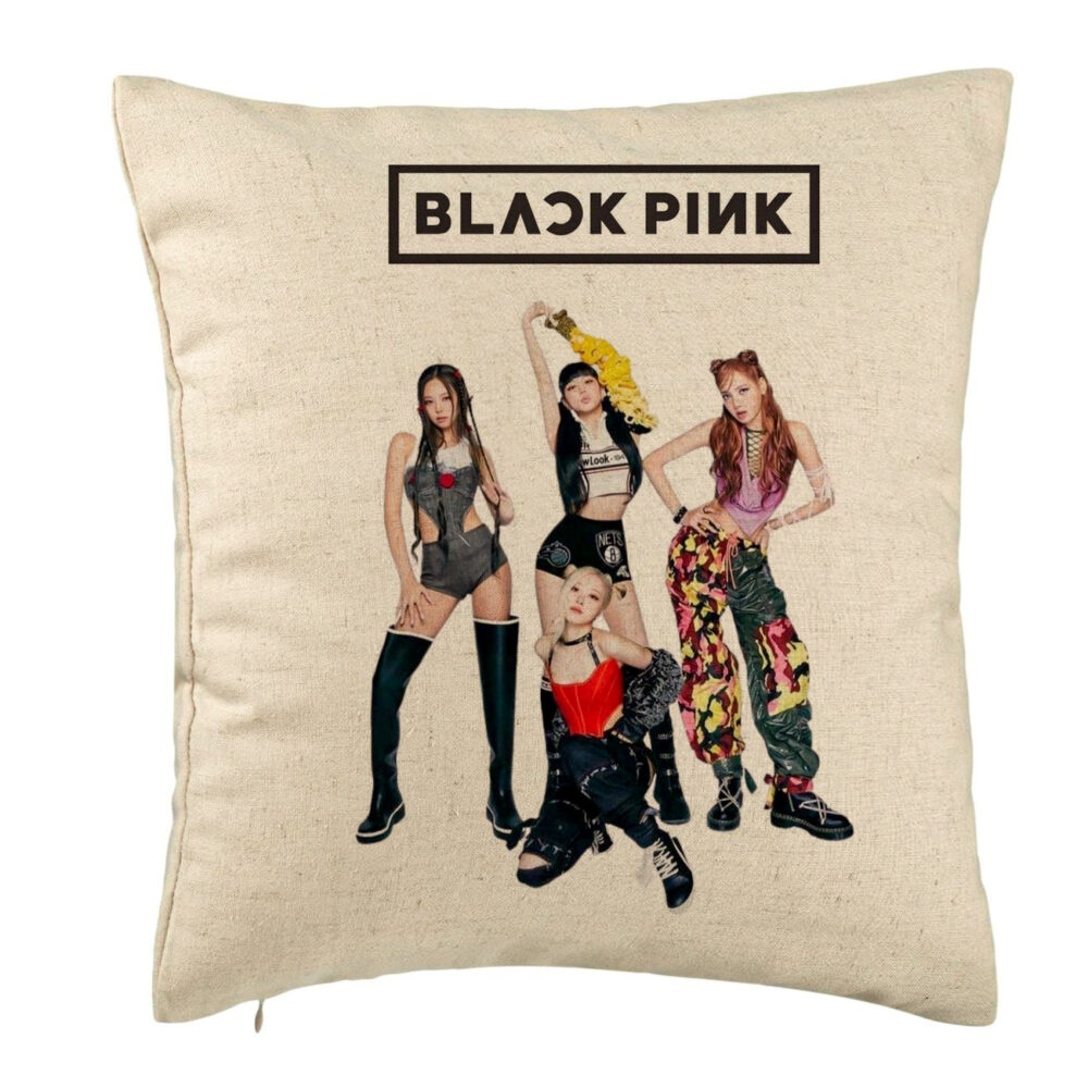 Perna Decorativa BlackPink, Model 3, 40x40 cm, Bej, Husa Detasabila, Burduf 5 Perna Decorativa BlackPink