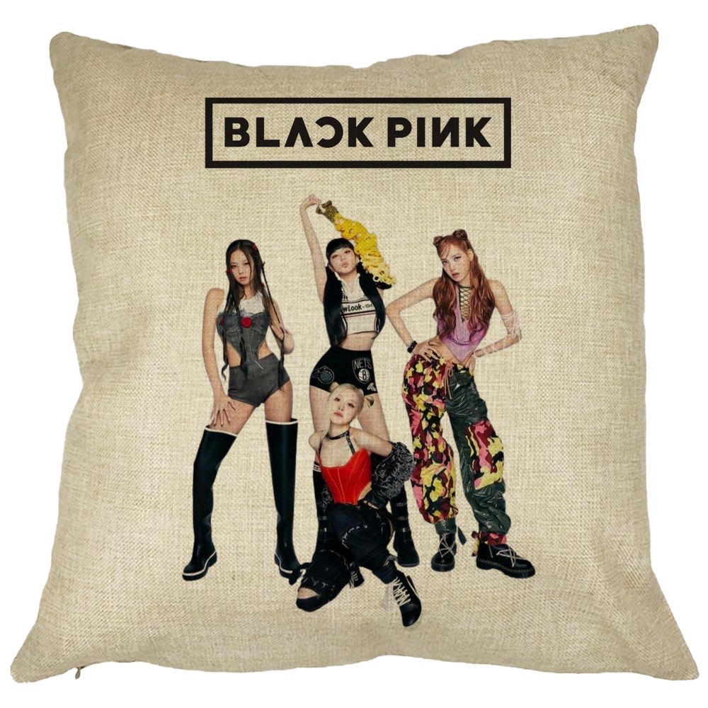 Perna Decorativa BlackPink, Model 3, 40x40 cm, Husa Detasabila, Burduf 11 Perna Decorativa BlackPink