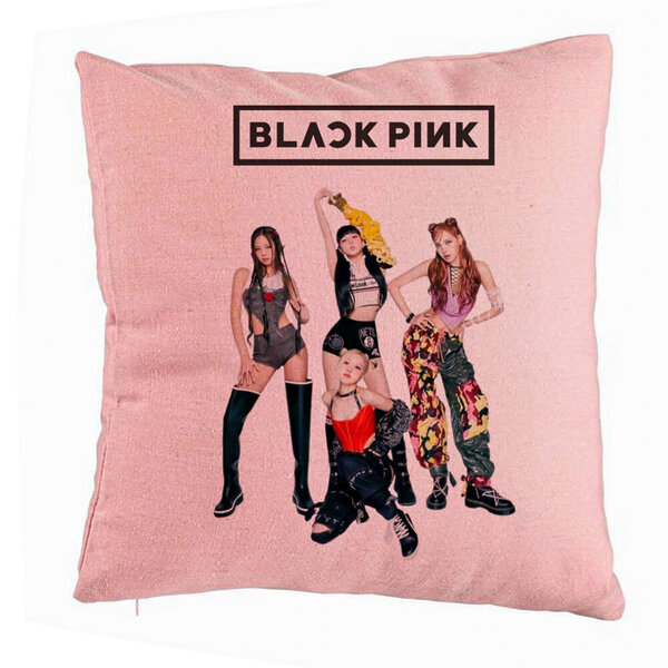 Perna Decorativa BlackPink, Model 3, 40x40 cm, Roz, Husa Detasabila, Burduf 5 Perna Decorativa BlackPink