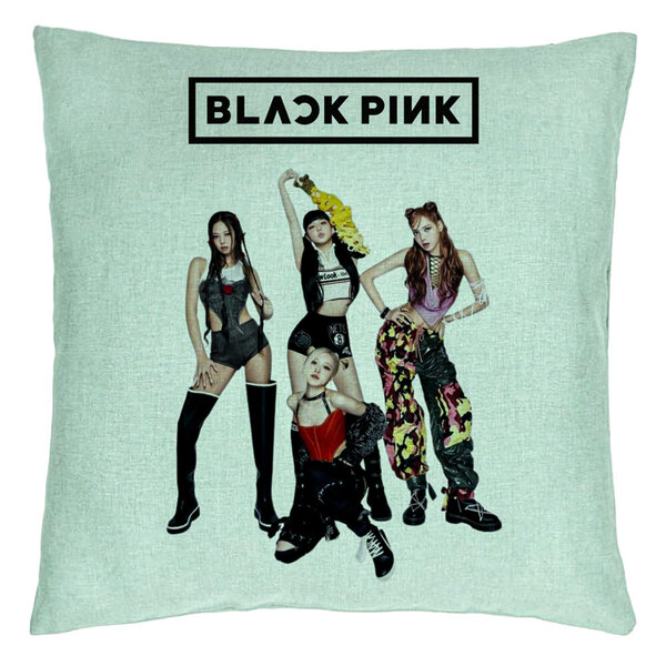 Perna Decorativa BlackPink, Model 3, 40x40 cm, Verde Menta, Husa Detasabila, Burduf 5 Perna Decorativa BlackPink