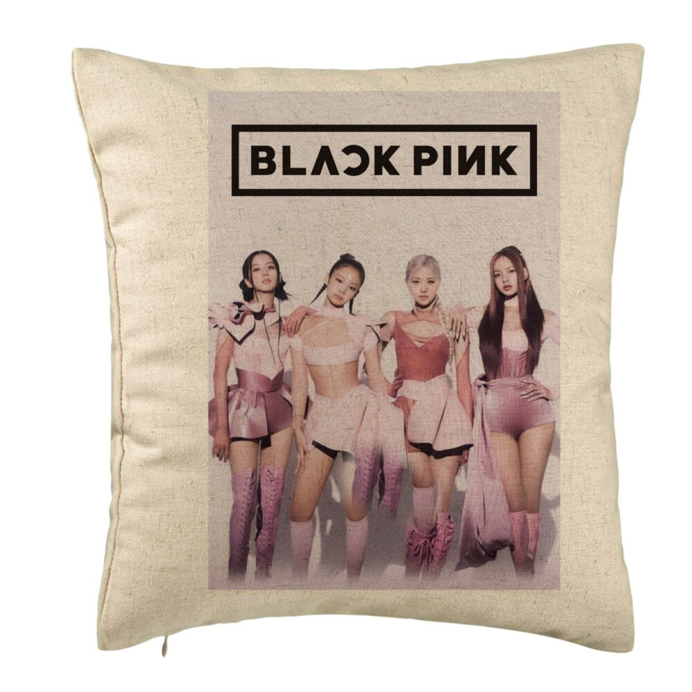 Perna Decorativa BlackPink, Model 4, 40x40 cm, Bej, Husa Detasabila, Burduf 5 Perna Decorativa BlackPink