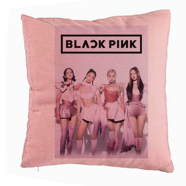 Perna Decorativa BlackPink, Model 4, 40x40 cm, Roz, Husa Detasabila, Burduf 5 Perna Decorativa BlackPink