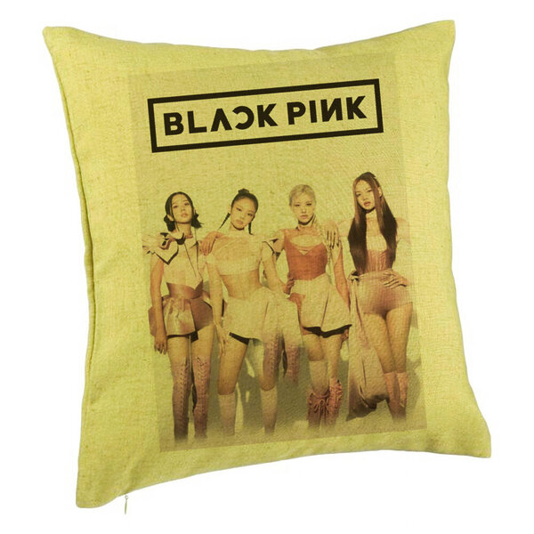 Perna Decorativa BlackPink, Model 4, 40x40 cm, Verde, Husa Detasabila, Burduf 5 Perna Decorativa BlackPink