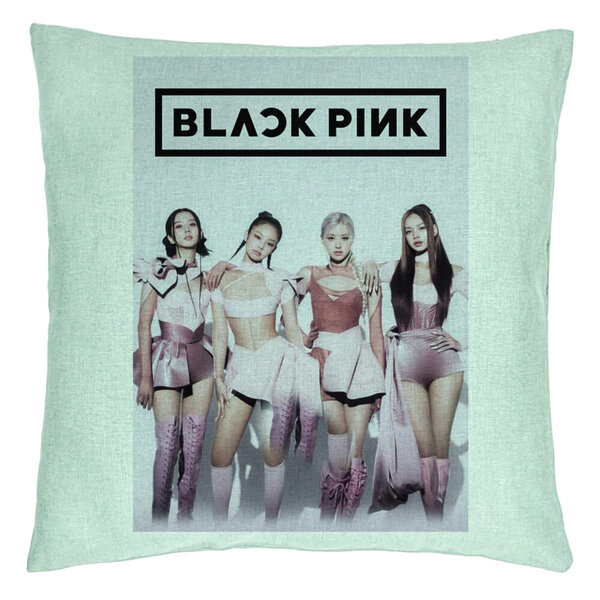 Perna Decorativa BlackPink, Model 4, 40x40 cm, Verde Menta, Husa Detasabila, Burduf 5 Perna Decorativa BlackPink