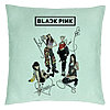 Perna Decorativa BlackPink cu Semnaturi, Model 1, 40x40 cm, Verde Menta, Husa Detasabila, Burduf 7 Perna Decorativa BlackPink cu Semnaturi