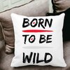 Perna Decorativa, Born to Be Wild, 40x40 cm, Alba, Mata, Husa Detasabila, Burduf 18 40x40 cm