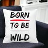 Perna Decorativa, Born to Be Wild, 40x40 cm, Alba, Mata, Husa Detasabila, Burduf 19 Alba