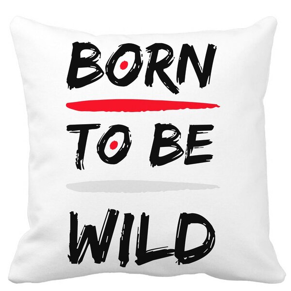 Perna Decorativa, Born to Be Wild, 40x40 cm, Alba, Mata, Husa Detasabila, Burduf 11 Perna Decorativa