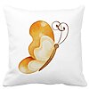 Perna Decorativa, Brown Butterfly, 40x40 cm, Alba, Mata, Husa Detasabila, Burduf 19 Perna Decorativa